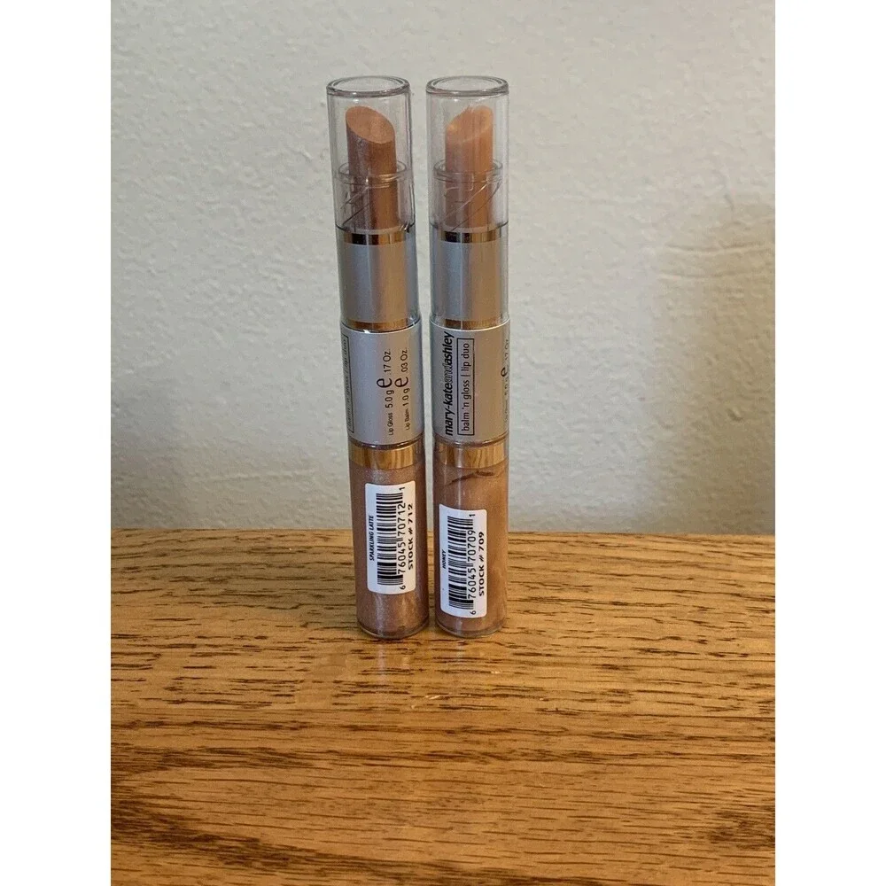 (2) MARY-KATE AND ASHLEY Balm n Gloss Lip Duo Sparkeling Latte Honey SET New